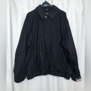 Norm Thompson Men Black Microfiber Zip Flap Bomber Jacket 1X Long Soft NWT NEW